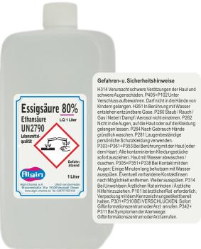 Essigsäure 80% 1 Liter Lebensmittelqualität
